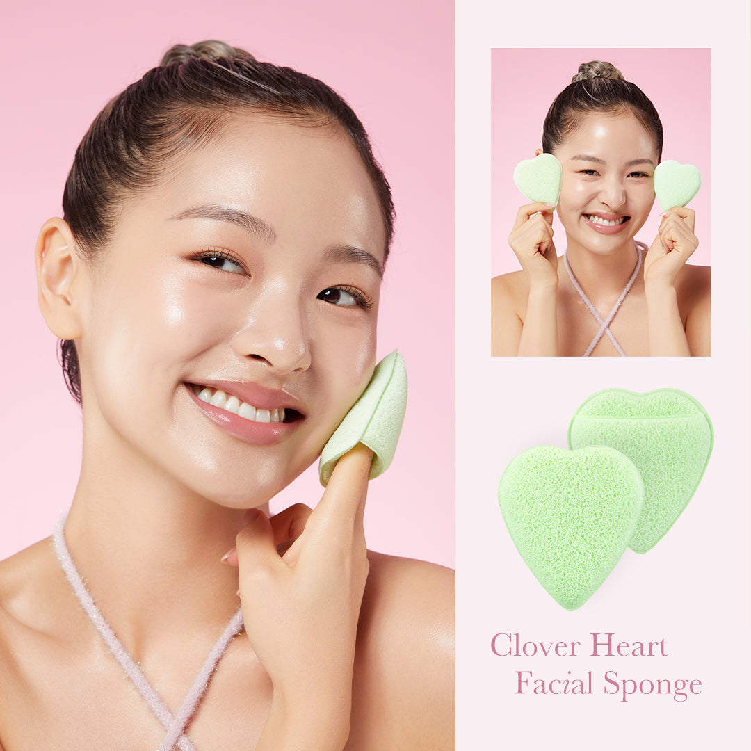 Clover Heart Facial Sponge - Glow Ready Ampoule Serum