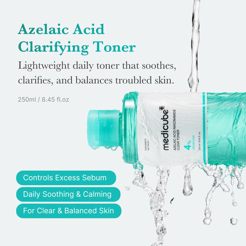 Azelaic Acid Niacinamide Clarifying Toner - Simple Exfoliating Pads