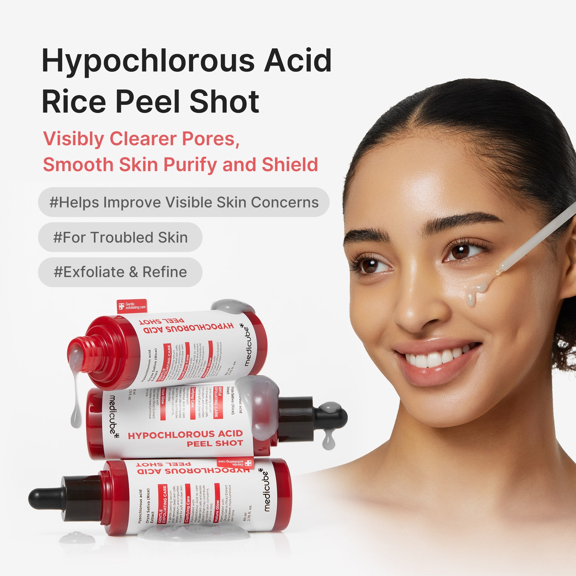[GIFT] Hypochlorous Acid Rice Peel Shot - Smooth Toner Pads