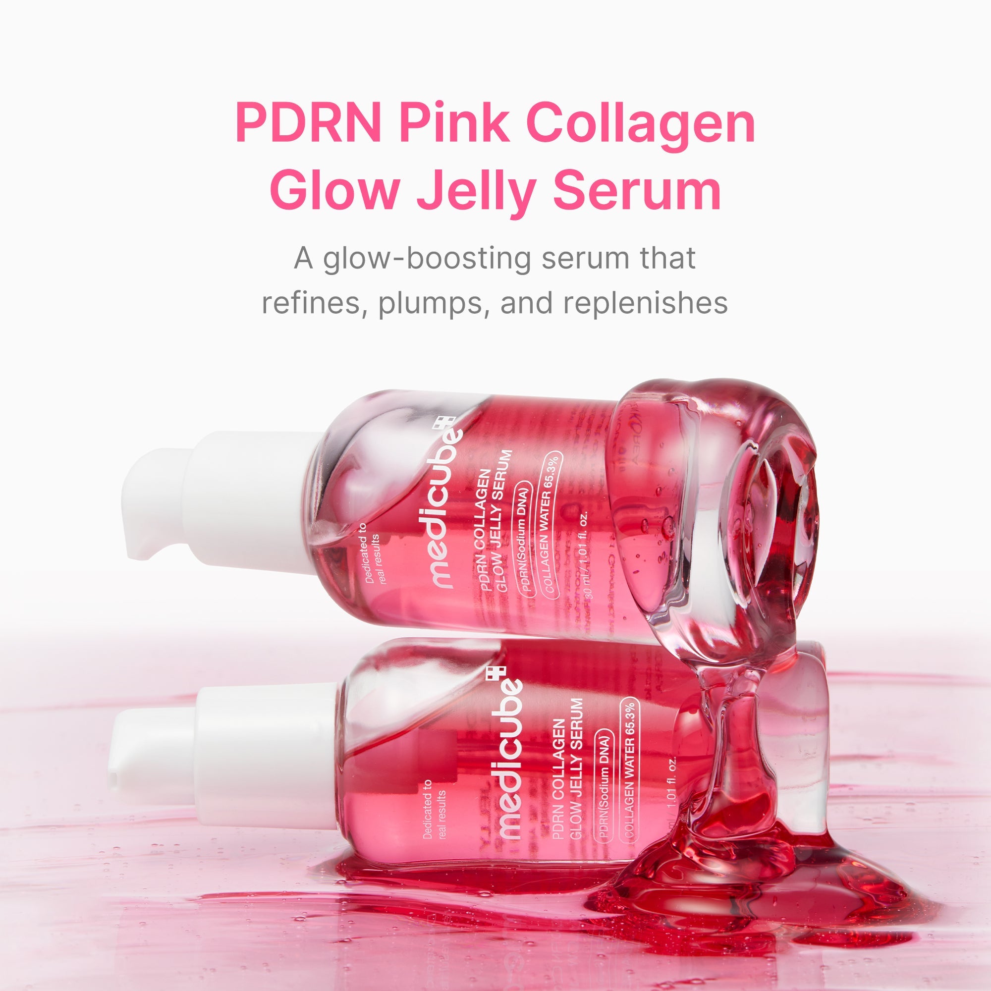 PDRN Pink Collagen Glow Jelly Serum - Travel Ready Facial Serum