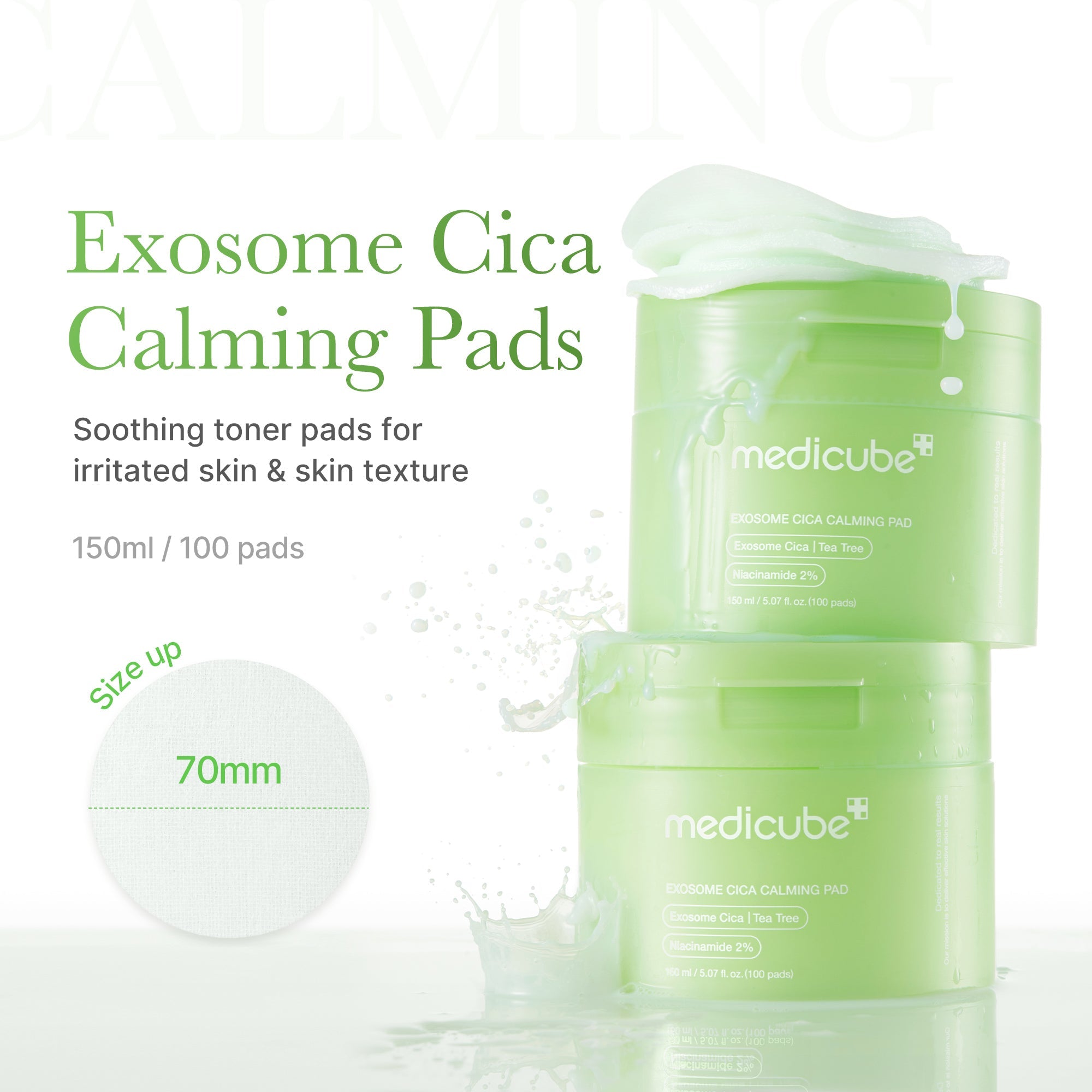 Exosome Cica Calming Toner Pads - Lightweight Glow Drops
