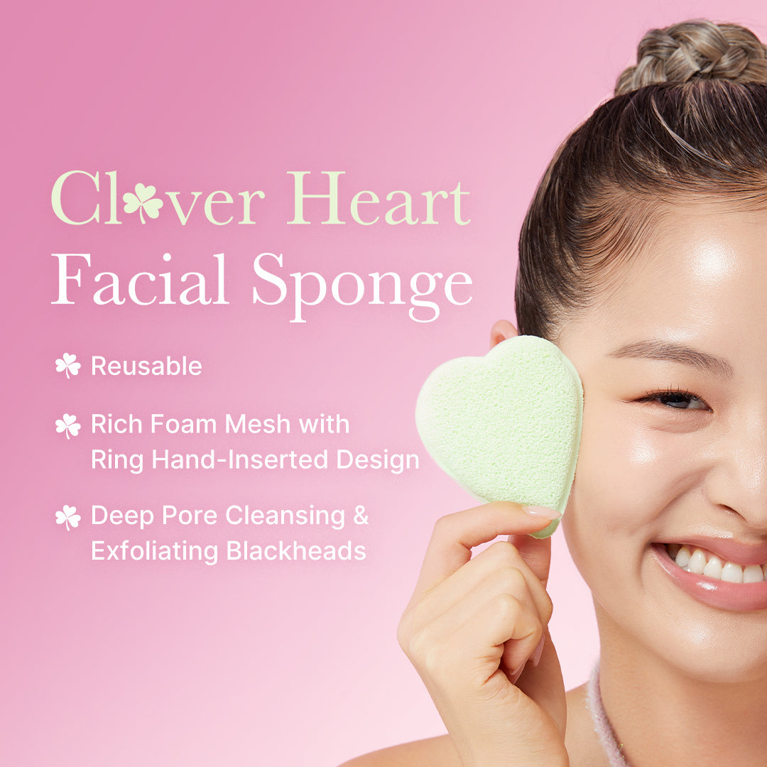 Clover Heart Facial Sponge - Glow Ready Ampoule Serum
