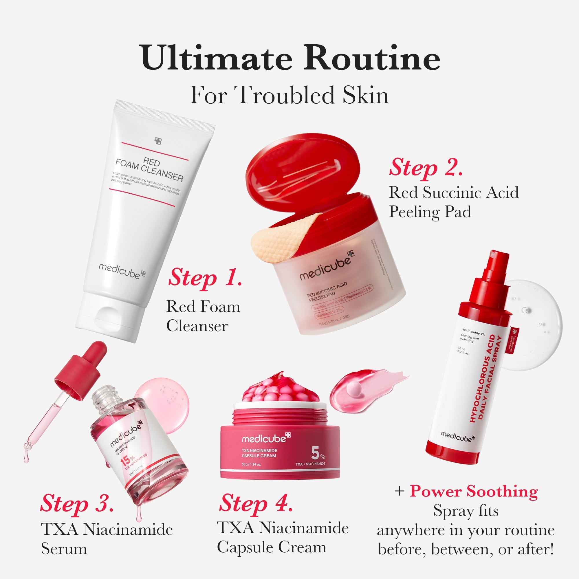 Red Foam Cleanser - Dewy Skin Care Set