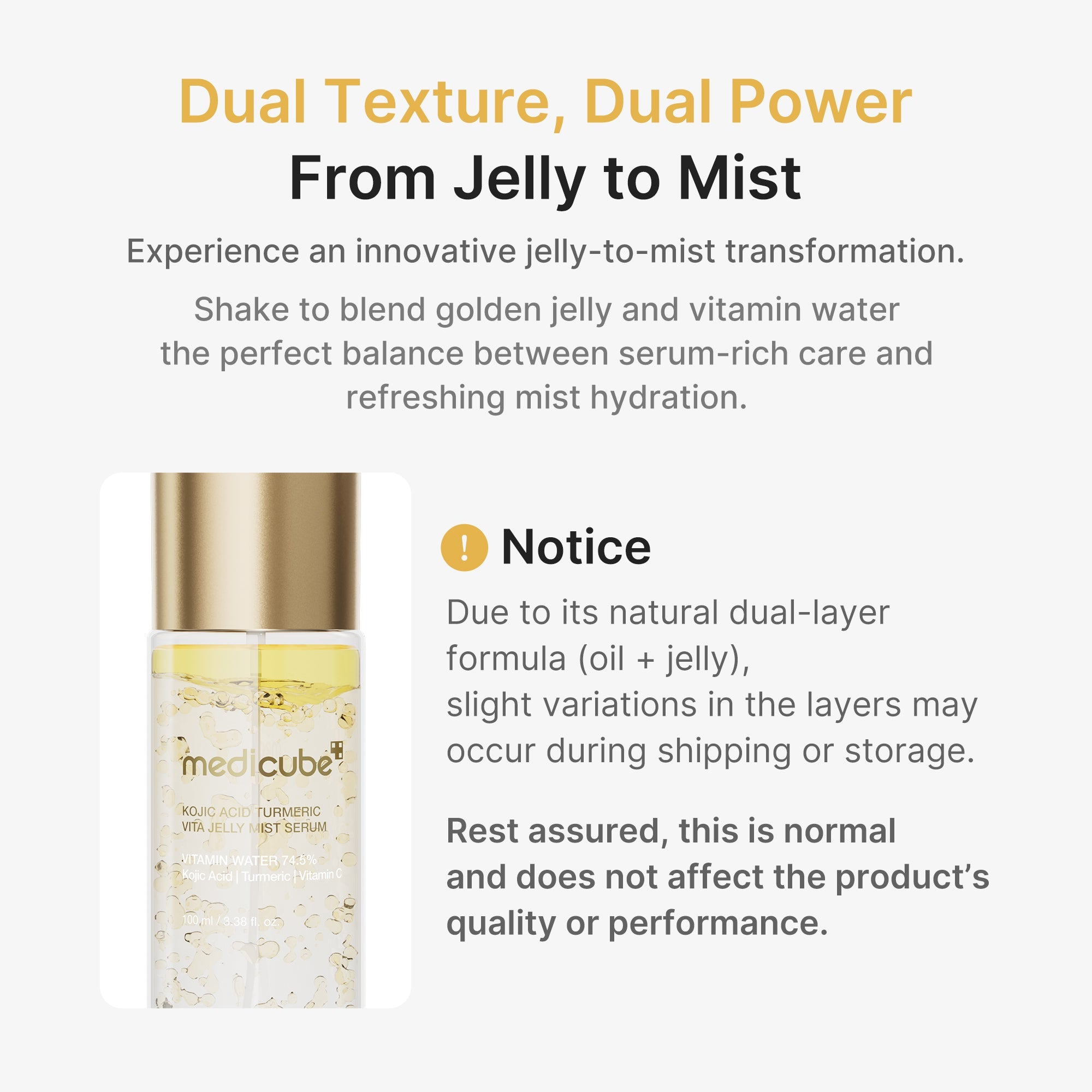 Kojic Acid Turmeric Vitamin Gold Jelly Mist Serum - Daily Balancing Toner