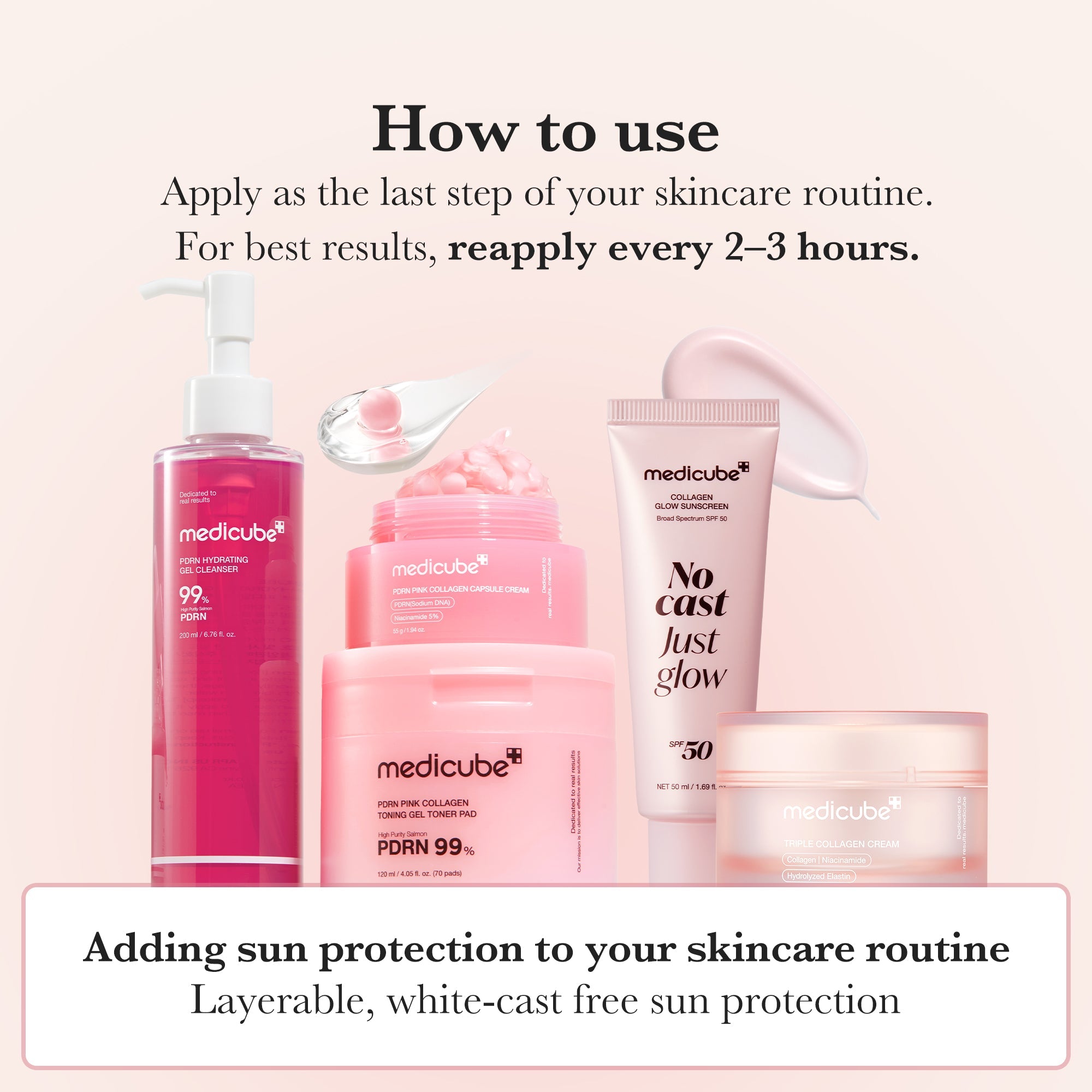 No Cast Just Glow Collagen Sunscreen - Balanced Gel Cleanser