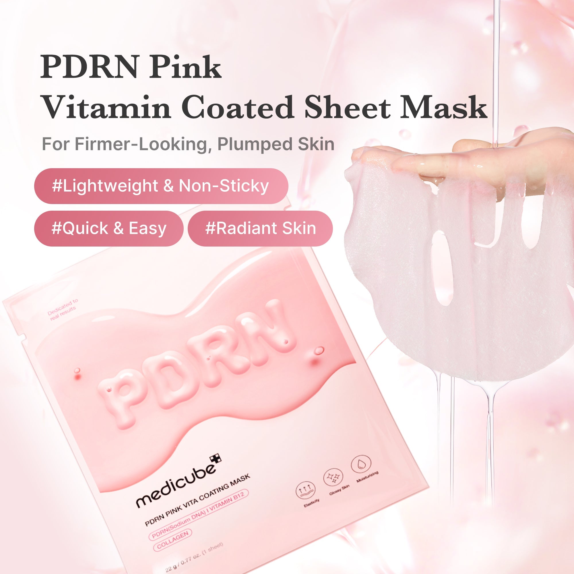 PDRN Pink Vita Coating Sheet Mask - Simple Hydrating Toner
