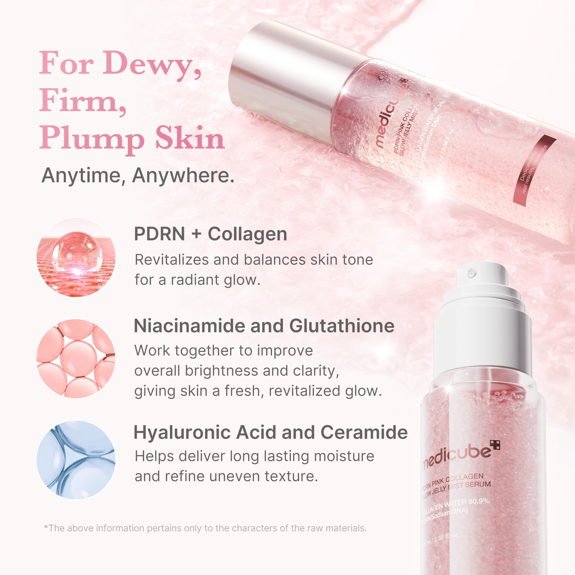 PDRN Pink Collagen Glow Jelly Mist Serum - Fresh Moisture Cream