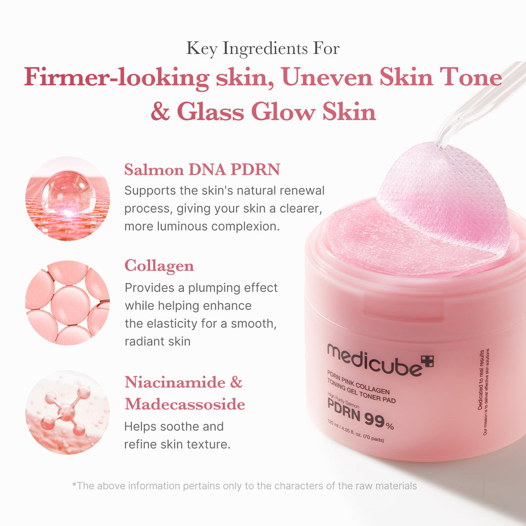 PDRN Pink Collagen Gel Toner Pad - Balanced Body Care