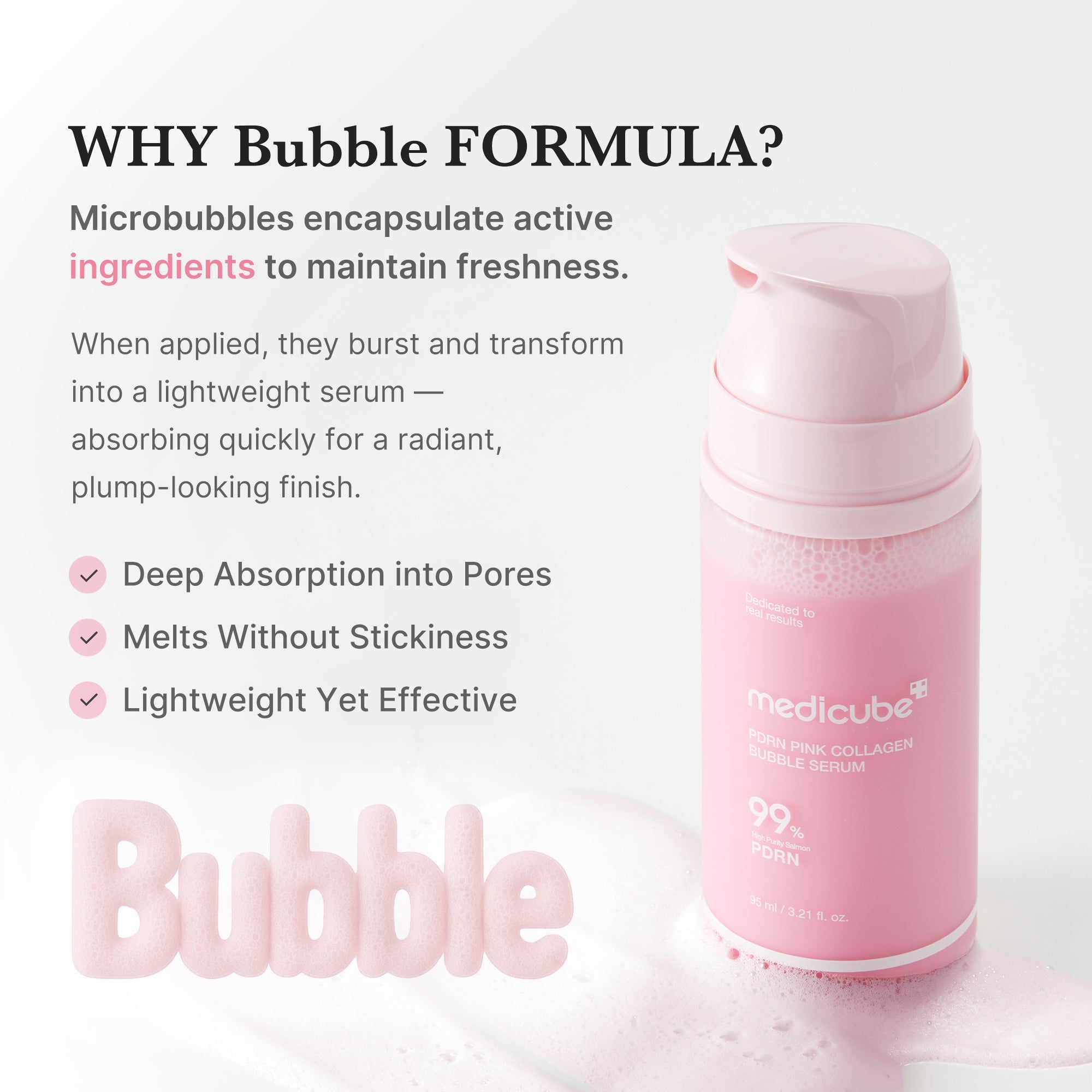 [Subscr.] PDRN Pink Collagen Bubble Serum - Dewy Facial Serum